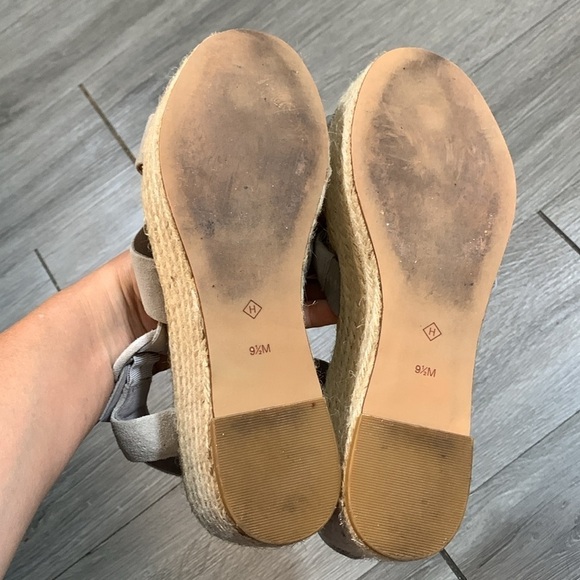 Halogen Emery Platform Espadrille, Gray Suede Sandals Size 9.5 - Picture 9 of 11